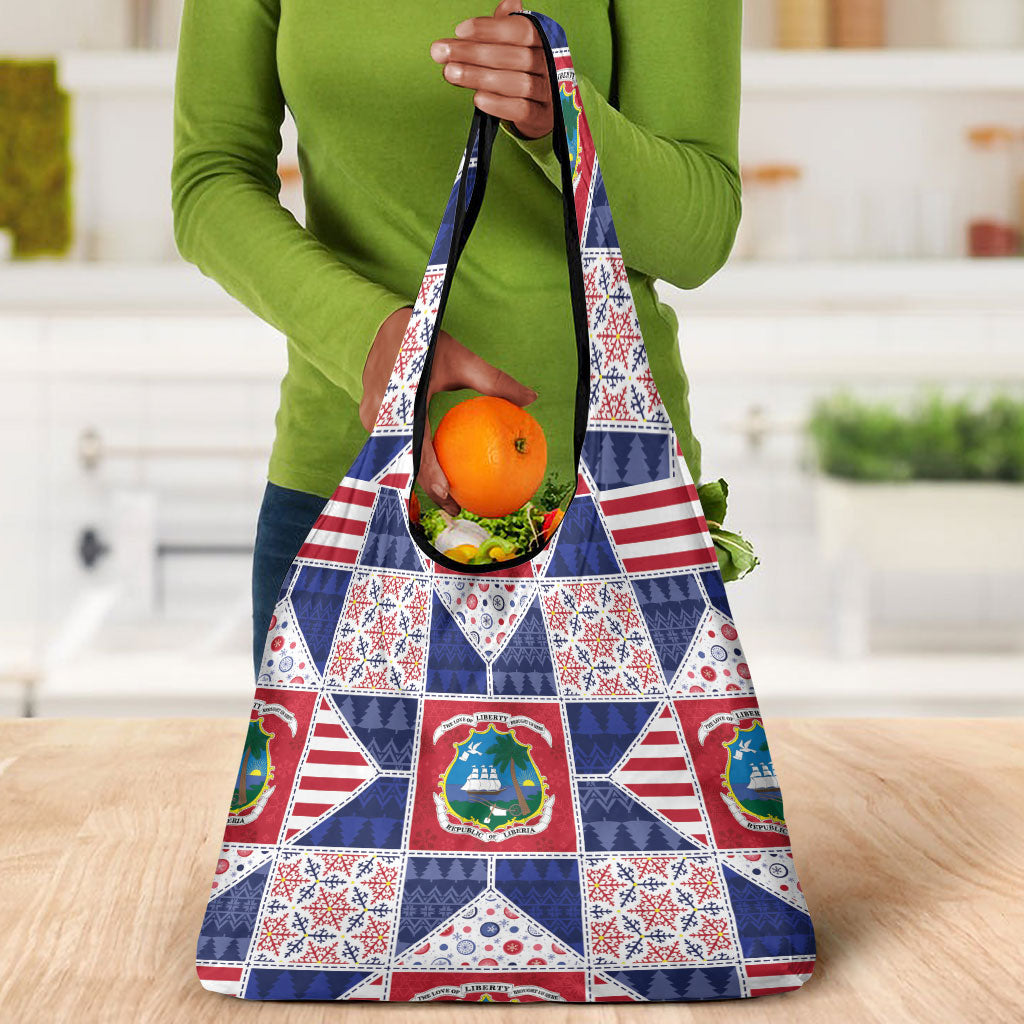 Liberia Christmas Grocery Bag Patchwork Style