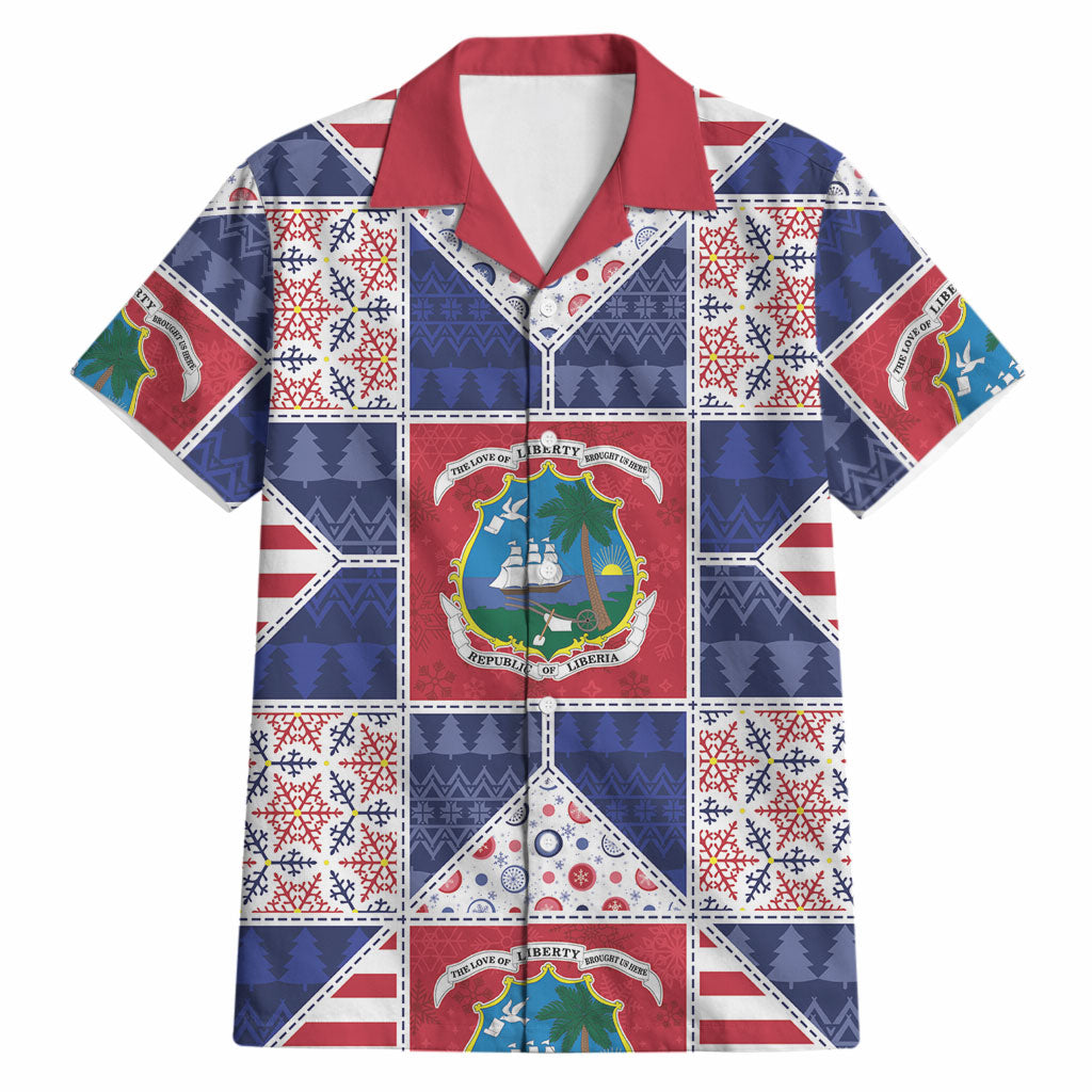 Liberia Christmas Hawaiian Shirt Patchwork Style