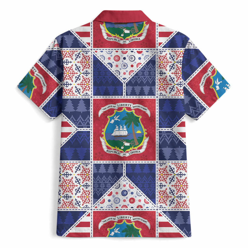 Liberia Christmas Hawaiian Shirt Patchwork Style