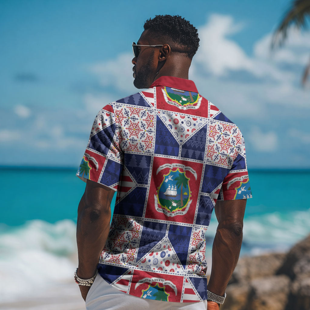 Liberia Christmas Hawaiian Shirt Patchwork Style