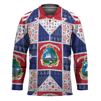 Liberia Christmas Hockey Jersey Patchwork Style