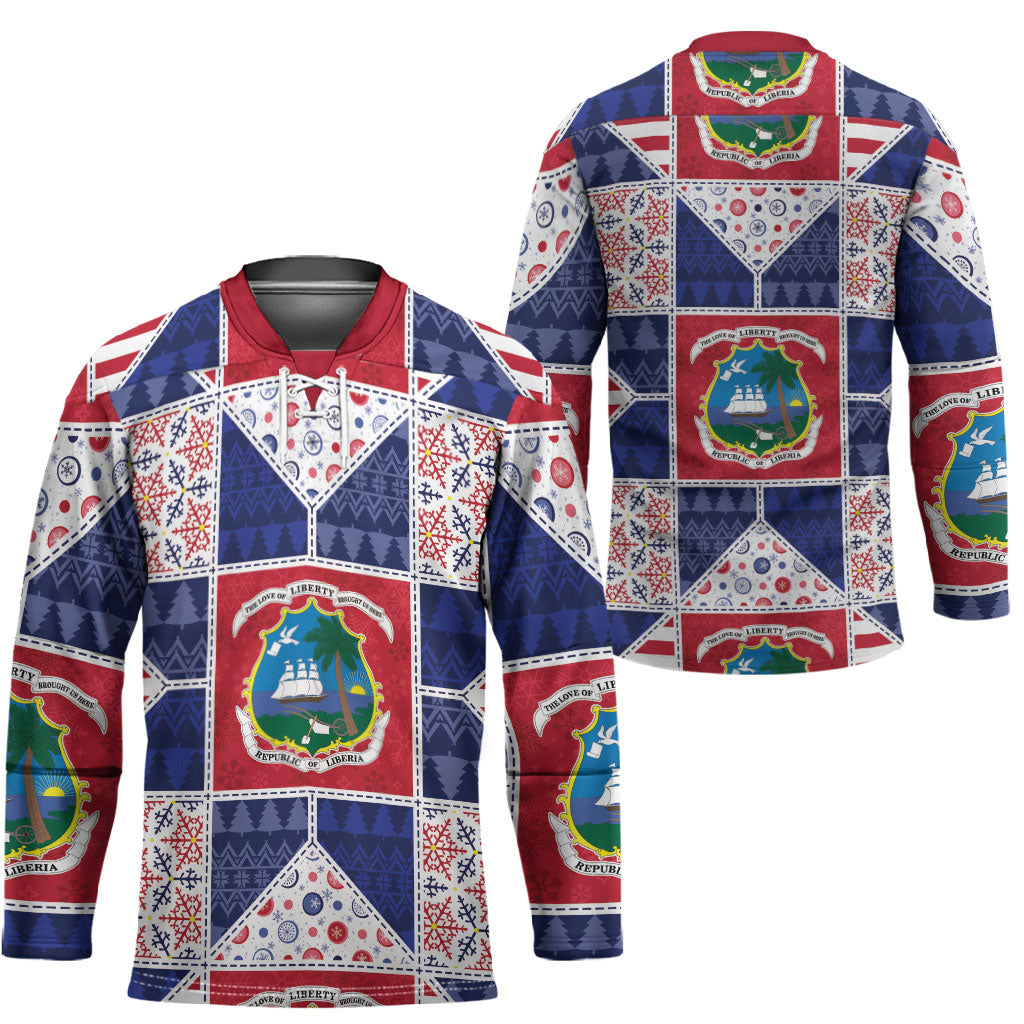 Liberia Christmas Hockey Jersey Patchwork Style