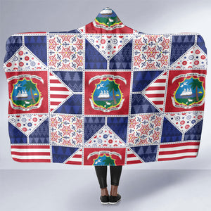 Liberia Christmas Hooded Blanket Patchwork Style