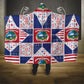 Liberia Christmas Hooded Blanket Patchwork Style