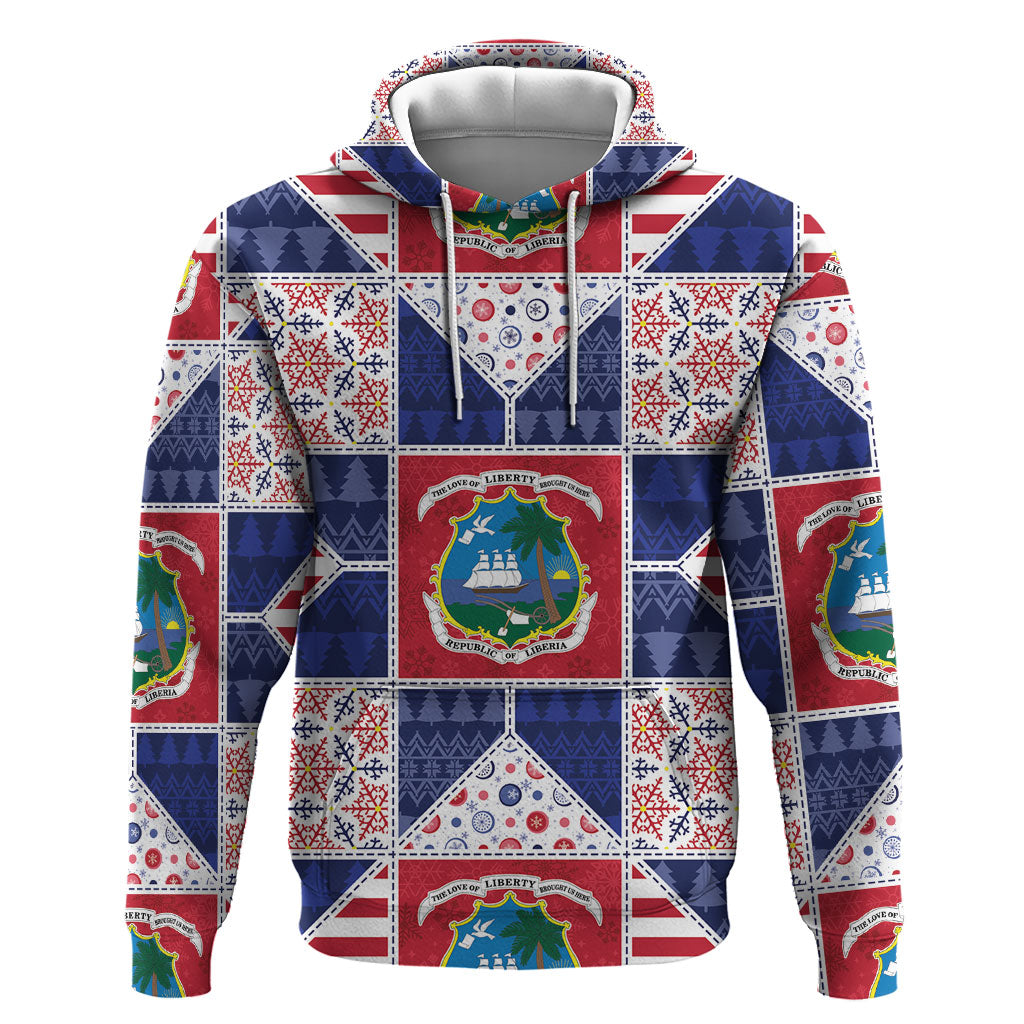Liberia Christmas Hoodie Patchwork Style