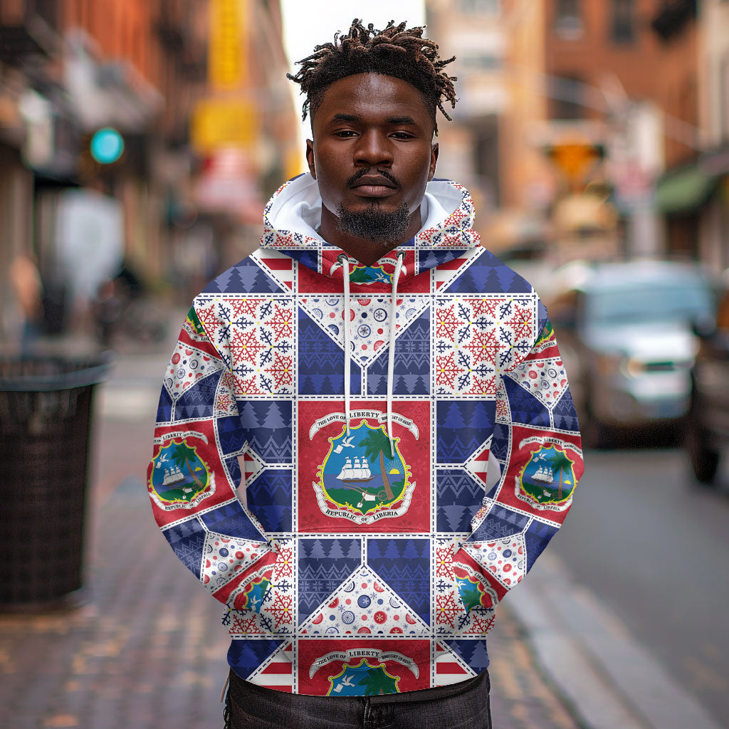 Liberia Christmas Hoodie Patchwork Style