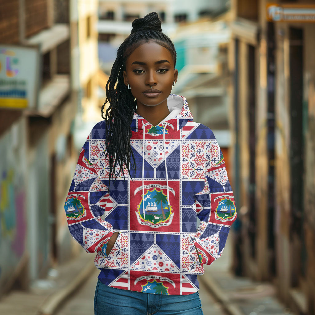 Liberia Christmas Hoodie Patchwork Style