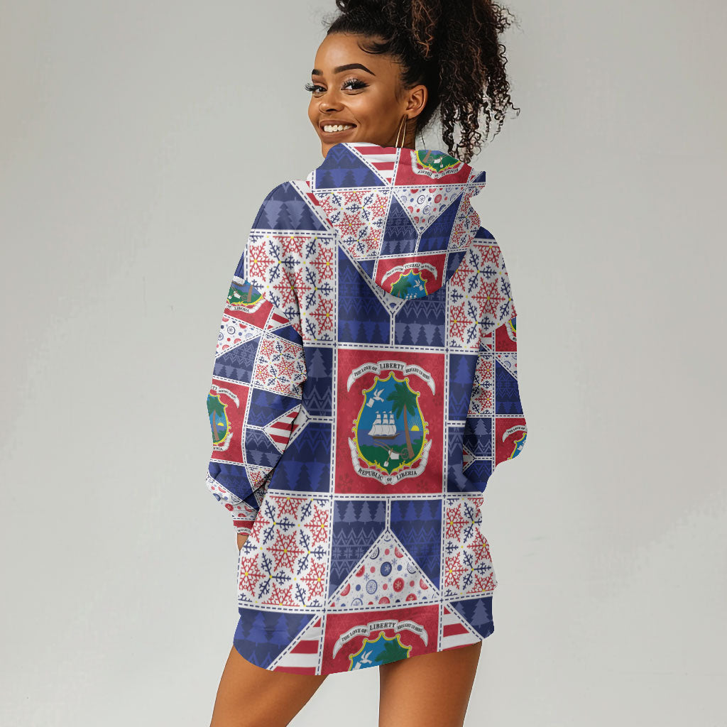 Liberia Christmas Hoodie Dress Patchwork Style