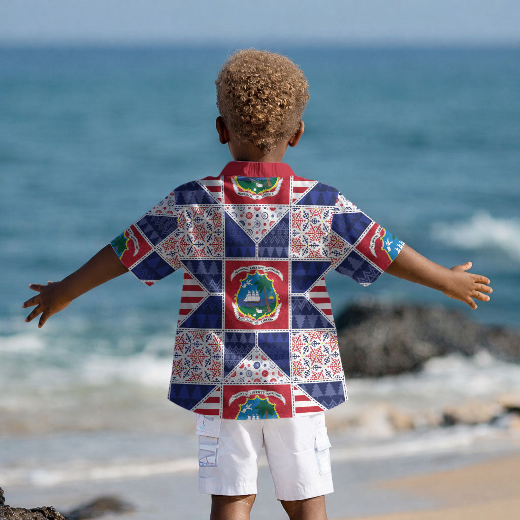 Liberia Christmas Kid Hawaiian Shirt Patchwork Style