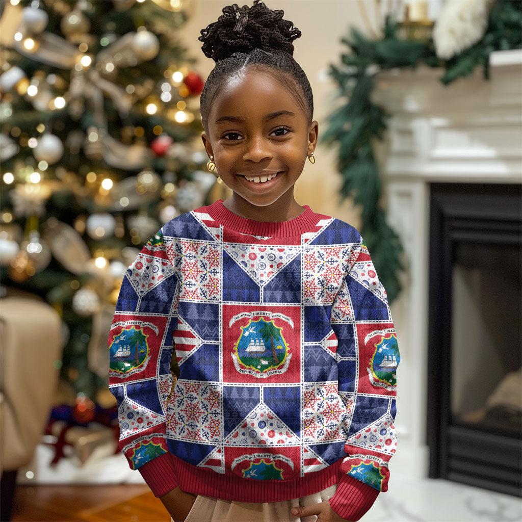Liberia Christmas Kid Ugly Christmas Sweater Patchwork Style