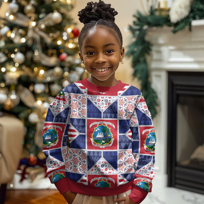 Liberia Christmas Kid Ugly Christmas Sweater Patchwork Style