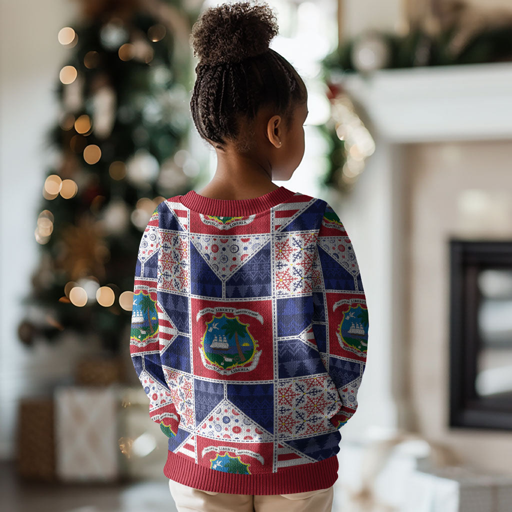 Liberia Christmas Kid Ugly Christmas Sweater Patchwork Style