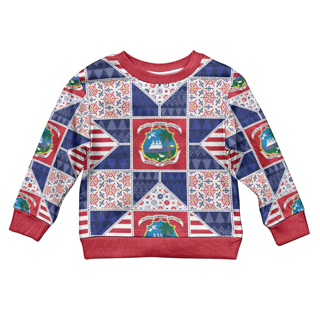 Liberia Christmas Kid Ugly Christmas Sweater Patchwork Style