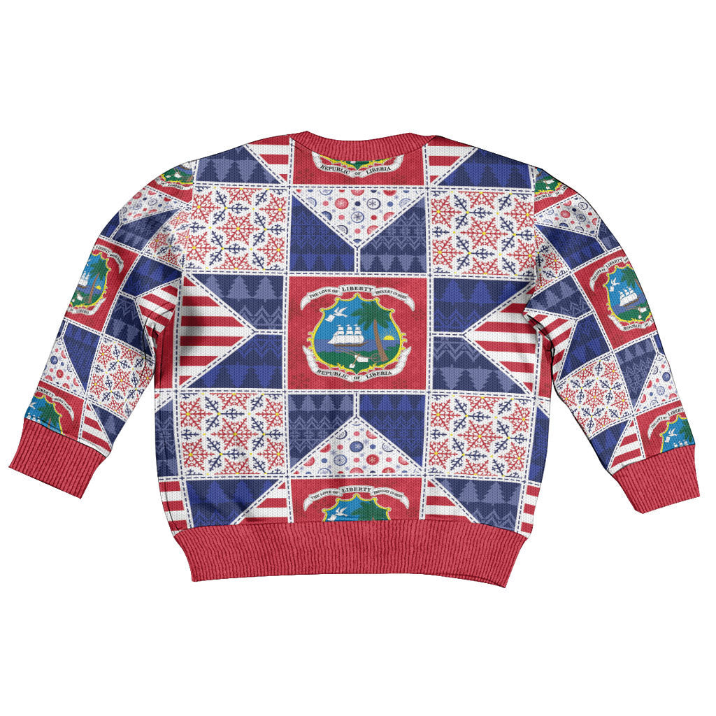 Liberia Christmas Kid Ugly Christmas Sweater Patchwork Style