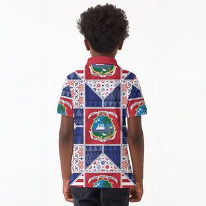 Liberia Christmas Kid Polo Shirt Patchwork Style