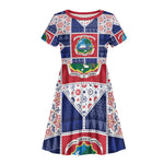Liberia Christmas Kid Short Sleeve Dress Patchwork Style