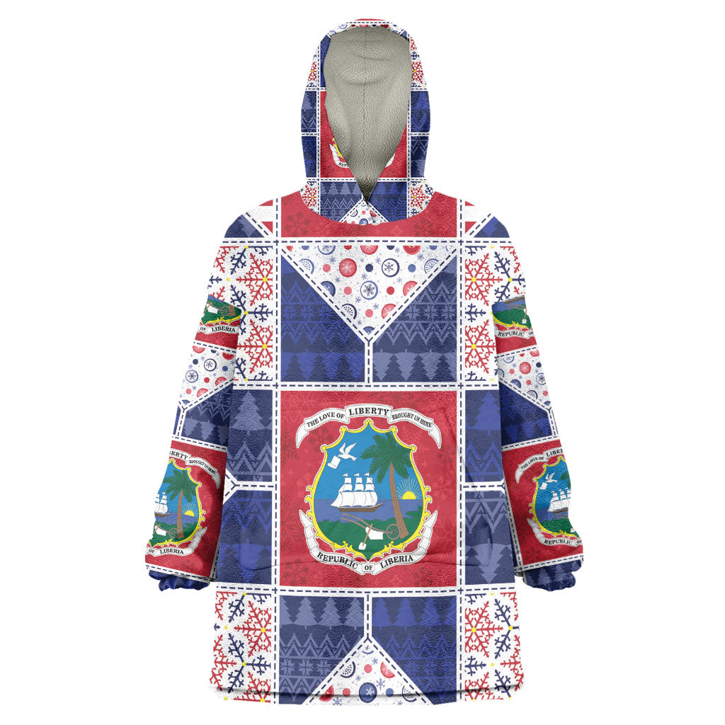 Liberia Christmas Kid Wearable Blanket Hoodie Patchwork Style