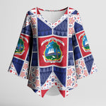 Liberia Christmas Kimono Sleeve Blouse Patchwork Style