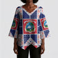 Liberia Christmas Kimono Sleeve Blouse Patchwork Style