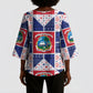 Liberia Christmas Kimono Sleeve Blouse Patchwork Style