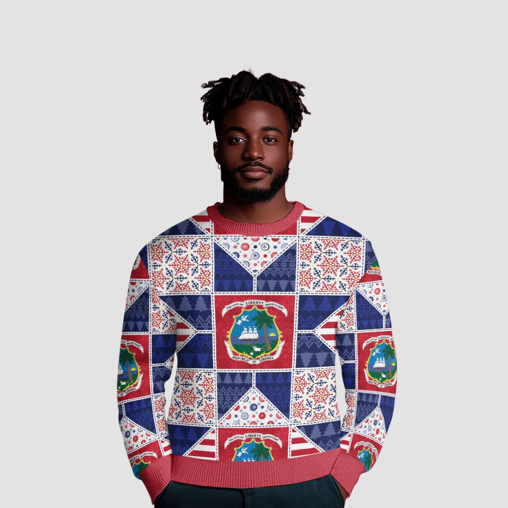 Liberia Christmas Ugly Christmas Sweater Patchwork Style