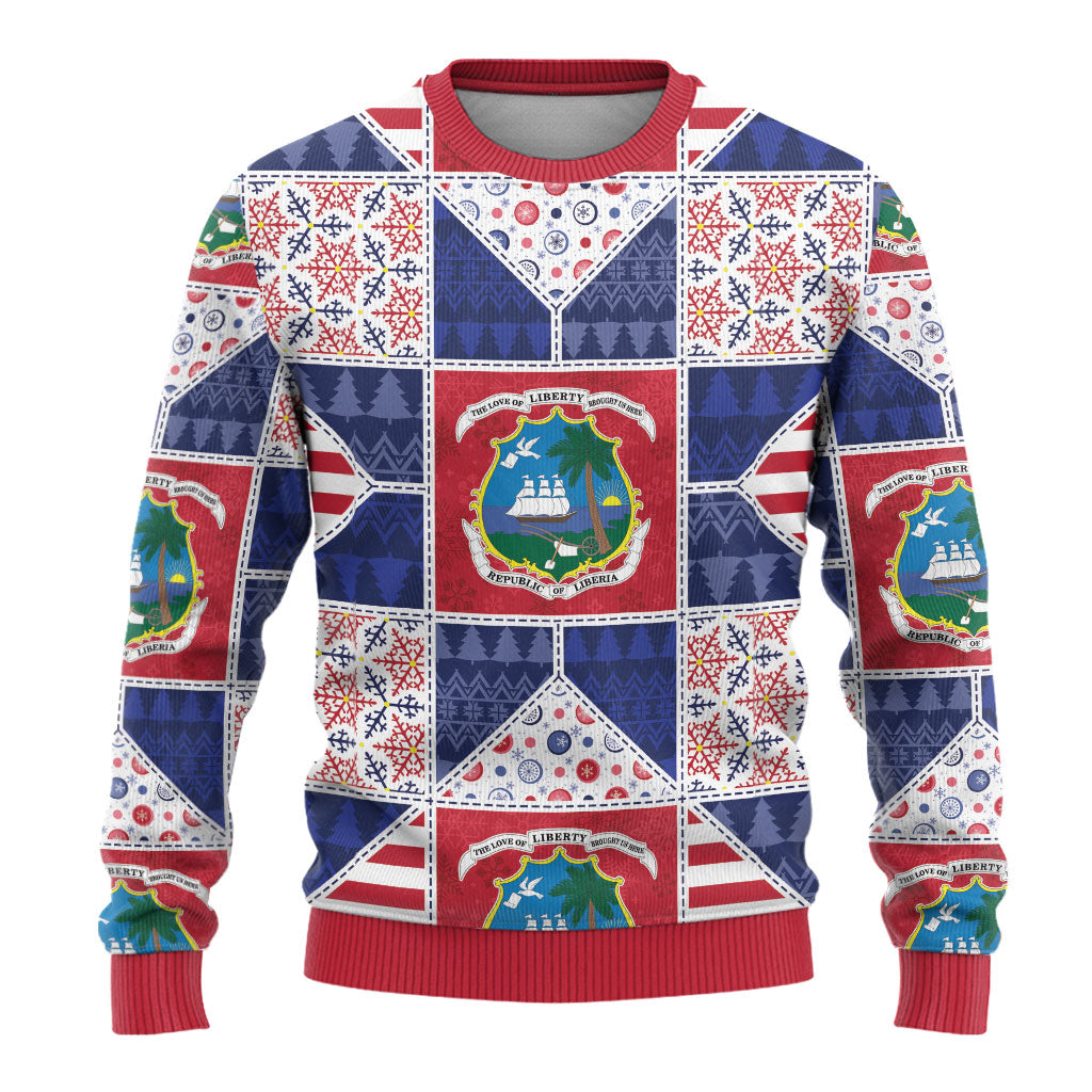 Liberia Christmas Ugly Christmas Sweater Patchwork Style
