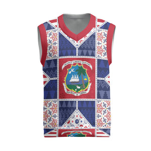 Liberia Christmas Knitted V-Neck Vest Patchwork Style