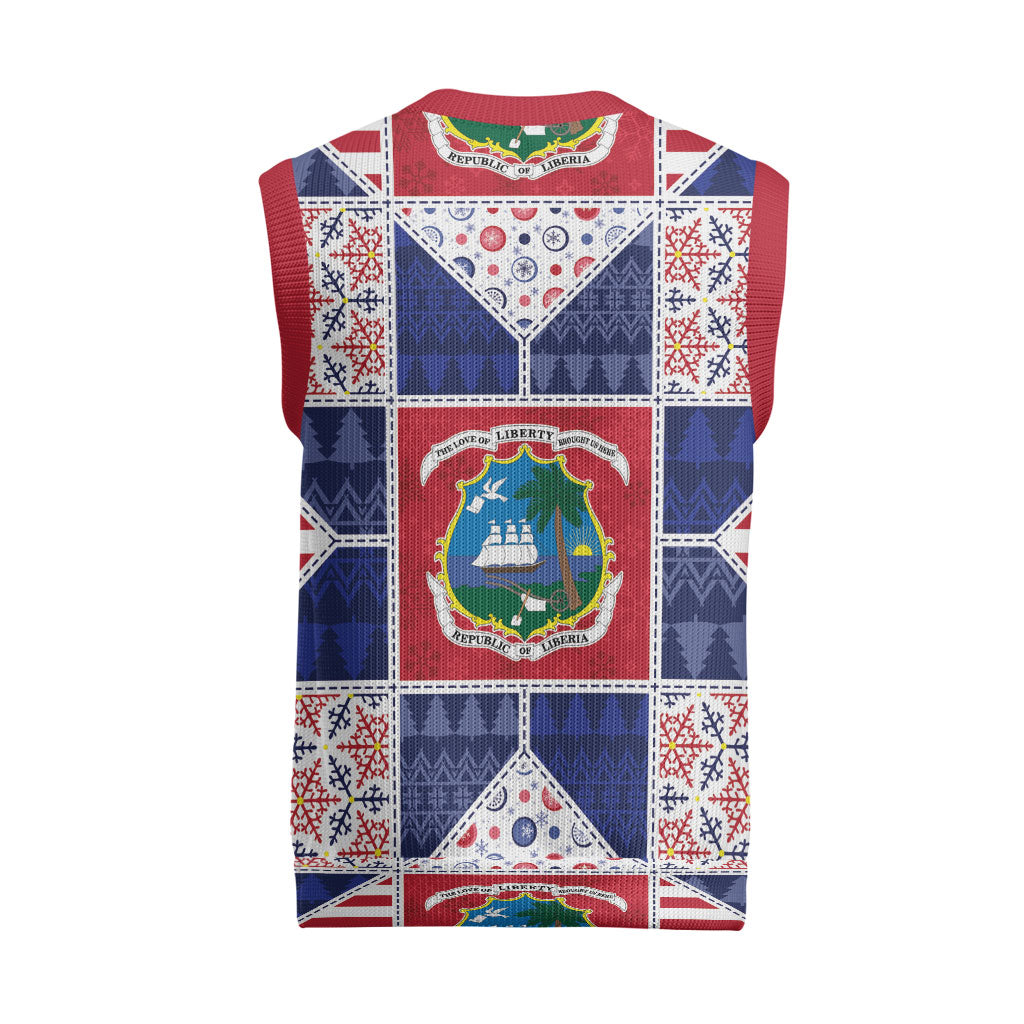 Liberia Christmas Knitted V-Neck Vest Patchwork Style