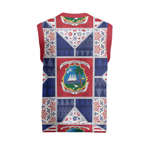 Liberia Christmas Knitted V-Neck Vest Patchwork Style