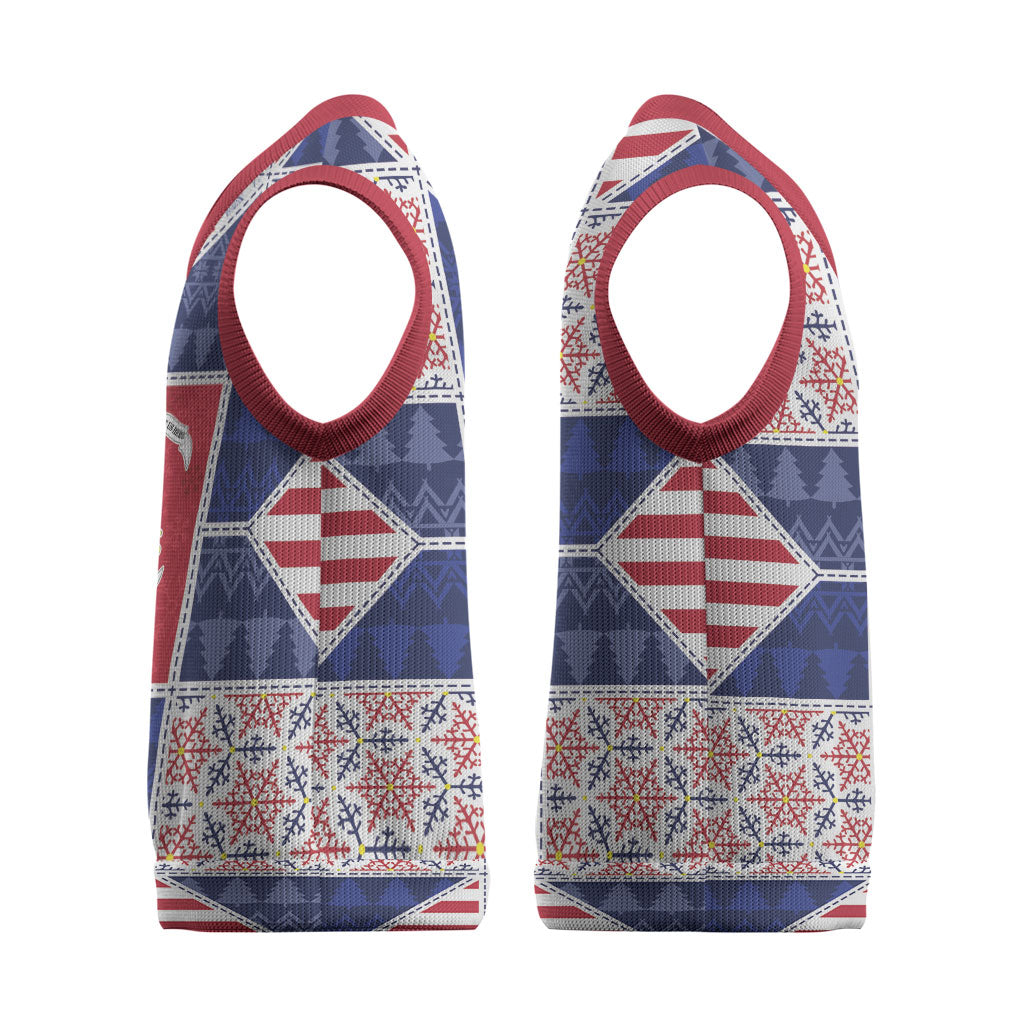 Liberia Christmas Knitted V-Neck Vest Patchwork Style