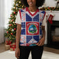 Liberia Christmas Knitted V-Neck Vest Patchwork Style