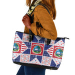 Liberia Christmas Leather Tote Bag Patchwork Style