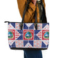 Liberia Christmas Leather Tote Bag Patchwork Style