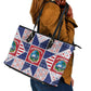 Liberia Christmas Leather Tote Bag Patchwork Style