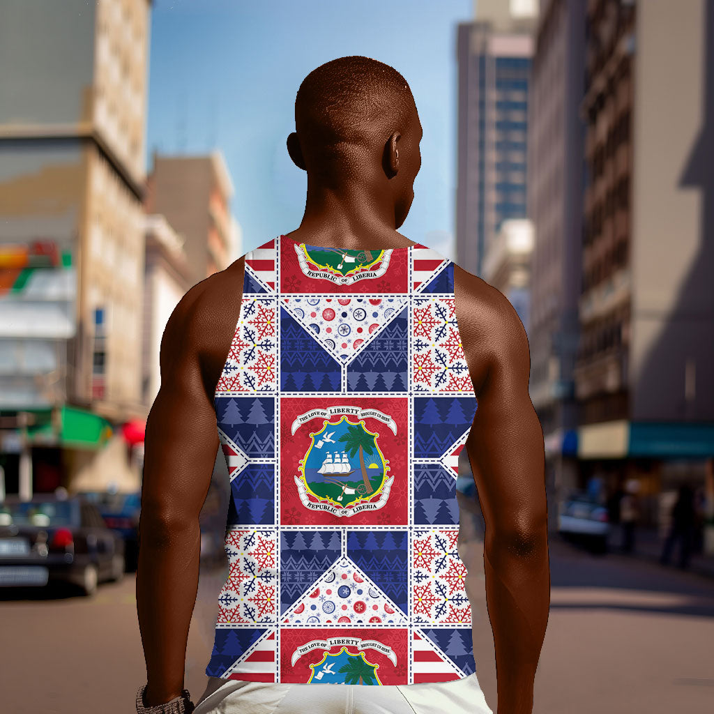 Liberia Christmas Men Tank Top Patchwork Style