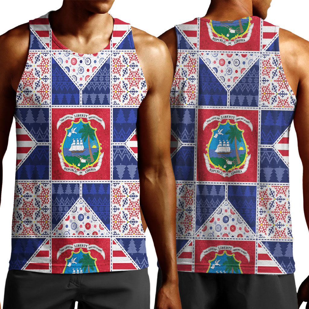 Liberia Christmas Men Tank Top Patchwork Style