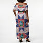 Liberia Christmas Off Shoulder Maxi Dress Patchwork Style