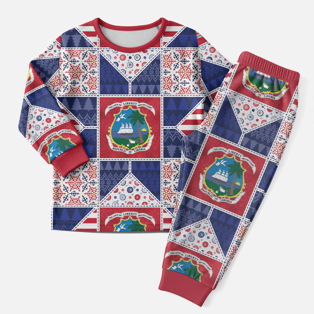 Liberia Christmas Pajama Set Patchwork Style