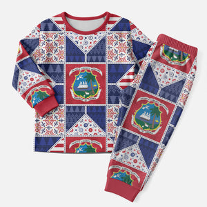 Liberia Christmas Pajama Set Patchwork Style