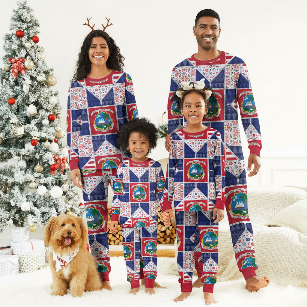 Liberia Christmas Pajama Set Patchwork Style