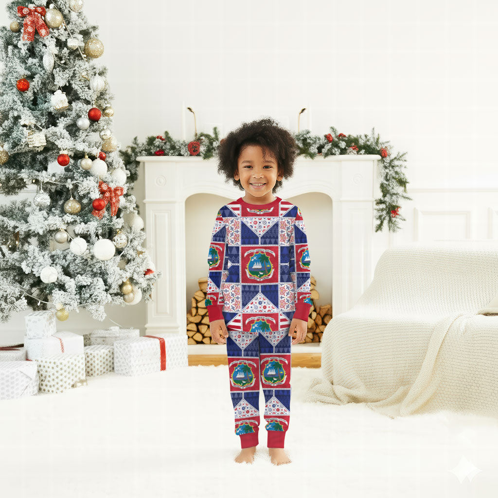Liberia Christmas Pajama Set Patchwork Style