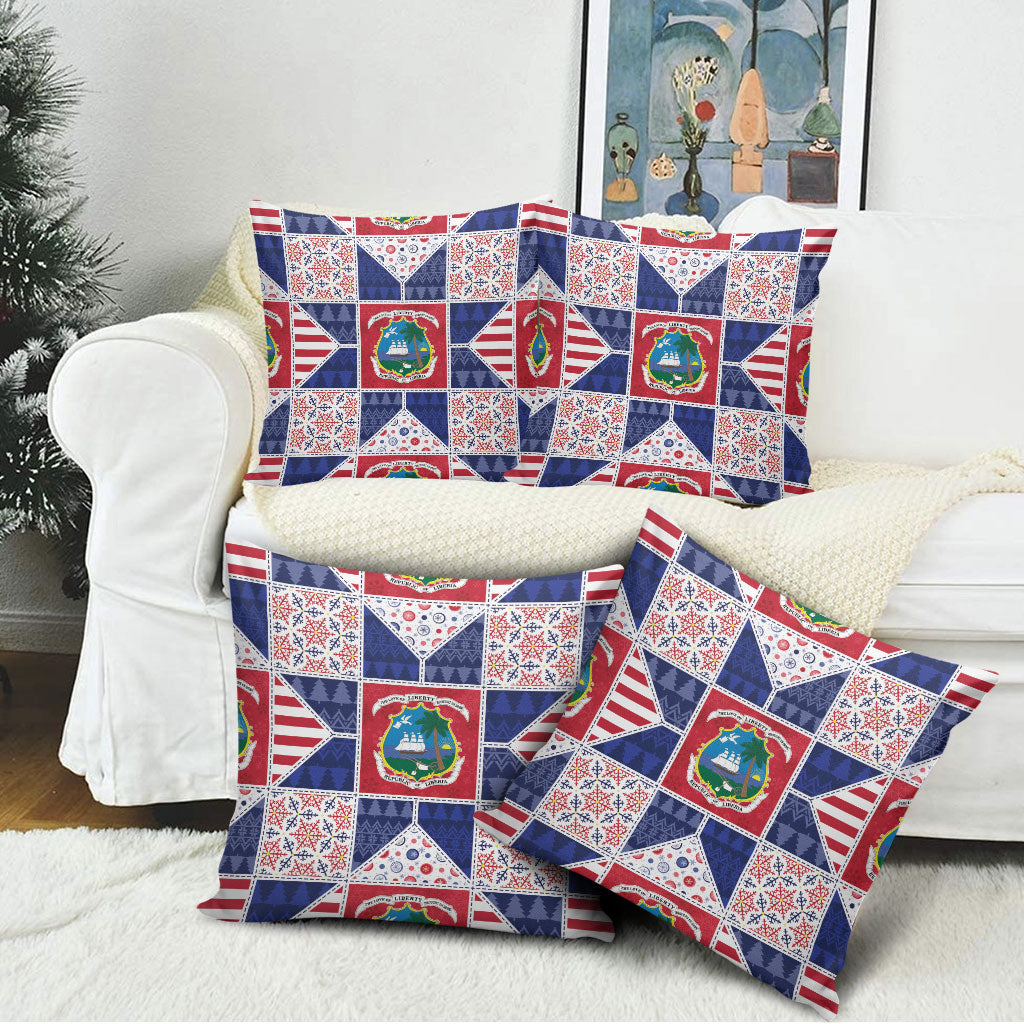Liberia Christmas Pillow Cover Patchwork Style