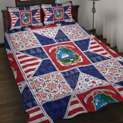 Liberia Christmas Quilt Bed Set Patchwork Style