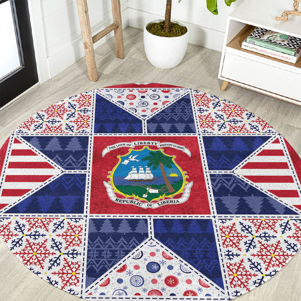 Liberia Christmas Round Carpet Patchwork Style