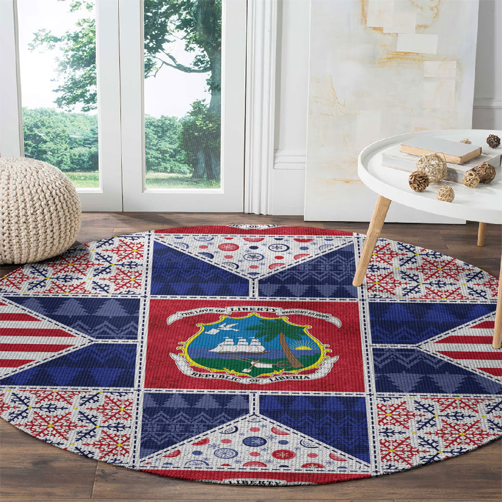 Liberia Christmas Round Carpet Patchwork Style