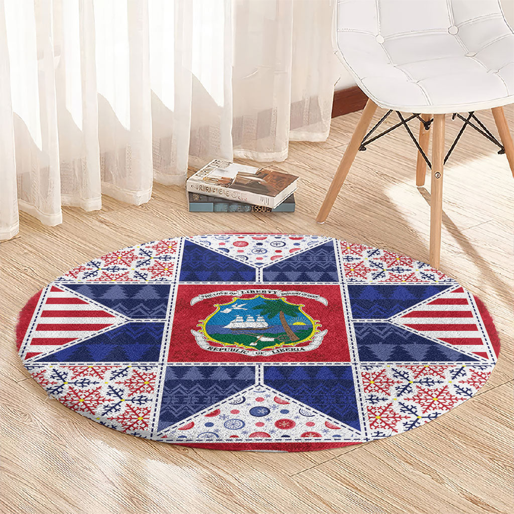 Liberia Christmas Round Carpet Patchwork Style