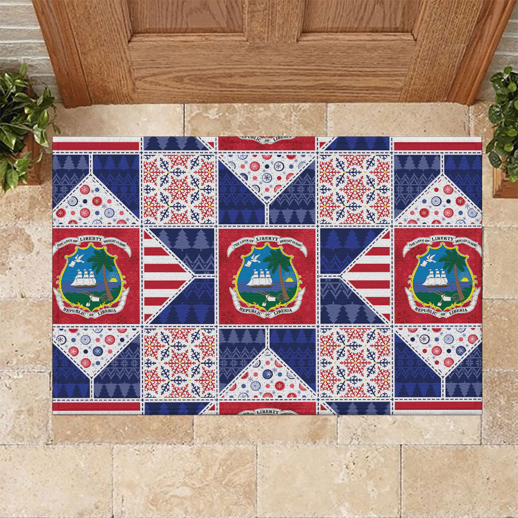 Liberia Christmas Rubber Doormat Patchwork Style