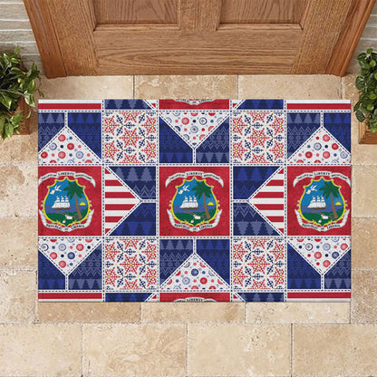Liberia Christmas Rubber Doormat Patchwork Style