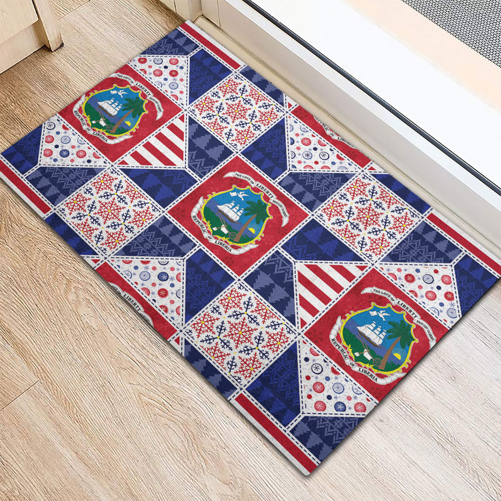 Liberia Christmas Rubber Doormat Patchwork Style