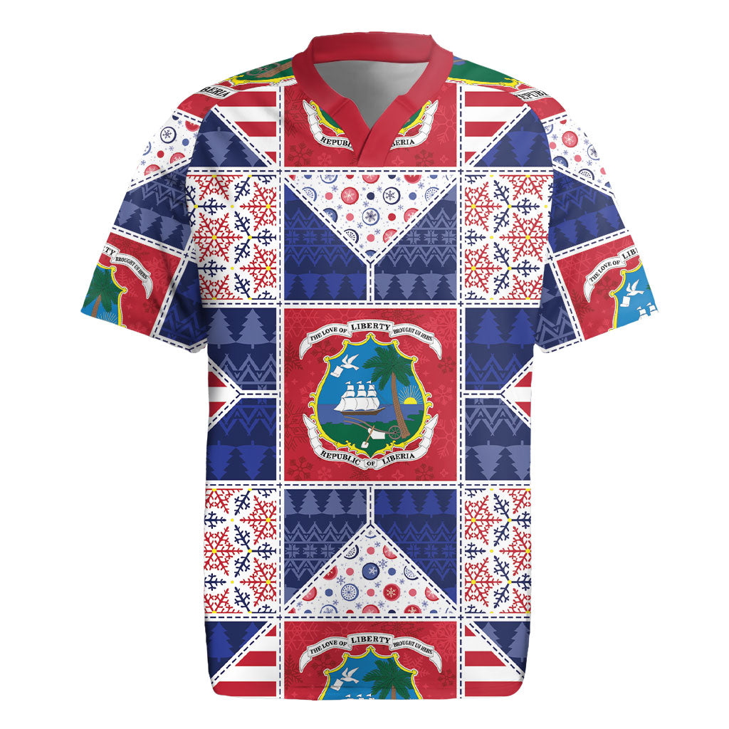 Liberia Christmas Rugby Jersey Patchwork Style